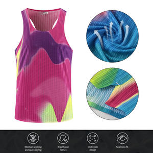 Camisetas sin mangas estampadas de colores para mujer, cuello redondo, transpirables, estilo deportivo, top sin mangas para ropa deportiva, camiseta sin mangas para mujer - Product Image 4
