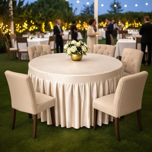 Housse de table carrée en polyester tissé écologique Serena 4x4 pieds pour la décoration d'hôtels, mariages, banquets et événements - Product Image 2