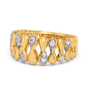 แหวนทองคำประดับเพชรแบบอินฟินิตี้ทวิสต์ - Product Image 4