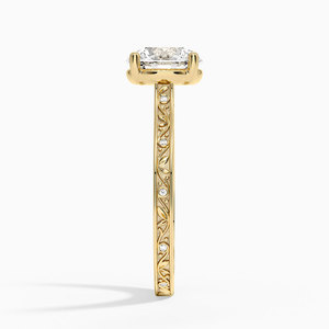 Bague solitaire vintage gravée avec un diamant - Product Image 2