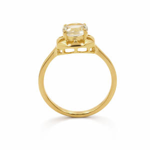 Anillo de Diseño en Plata de Ley 925 con Aguamarina Amarilla de Corte Redondo, Patrón Universal, Chapado en Oro y Rodio, Joyería de Moda - Product Image 3