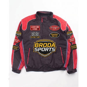 Blouson de moto respirant personnalisé 2026 en coton/polyester coupe courte coupe-vent avec patch brodé sur mesure - Product Image 5