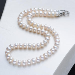 Collier de perles double couche pour femme Tielian, 8-9 mm, rond, brillant, Mantou, avec accessoires en cuivre doré, vente en gros - Product Image 3