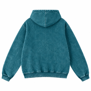 Sudadera con Capucha Extra Grande para Hombre, Color Verde Azulado, Estilo Casual, con Bolsillo, para Otoño - Product Image 2