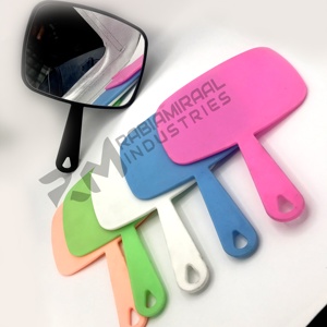 RMI Stainless Steel Face & Lash <b>Mirrors</b> with Toothed Tip Perfect Grip Customizable Length Private Logo & Custom Packaging - Product Image 1