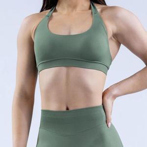 Custom Women Gym Crop <b>Bra</b> Seamless Knit Sports <b>Bra</b> for Boutique Gym Retail Wholesale - Product Image 3