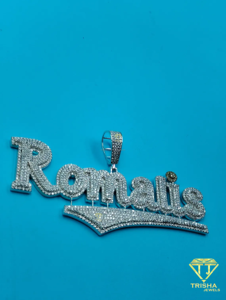 Custom Romaís <b>Name</b> <b>Chain</b> Iced Moissanite Diamond Pendant Hip Hop Jewelry Luxury Statement Gift - Product Image 2