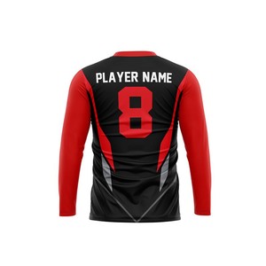 Maillot de sport personnalisé unisexe à manches longues, imprimé par sublimation, respirant, avec logo frontal, 100% polyester - Product Image 3