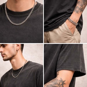 Men's Heavyweight 100% Cotton Streetwear Tee with Custom Logo Vintage Washed Black Oversized Fit High Street Style - Product Image 6