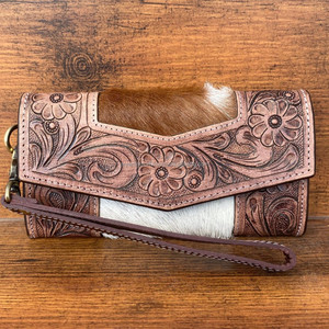 Nuevo bolso de mano de piel de vaca superventas, billetera de cuero tallado a mano, billeteras de lujo de cuero occidental multiusos para mujer - Product Image 2