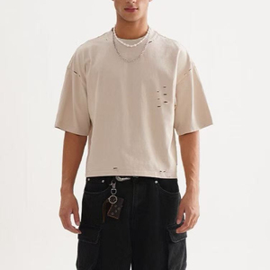 เสื้อยืดคอกลมชายแขนสั้นคุณภาพสูง เนื้อผ้านุ่ม น้ำหนักเบา ระบายอากาศได้ดี เป็นมิตรกับสิ่งแวดล้อม เหมาะสำหรับใส่ในฤดูร้อน สวมใส่สบาย ผลิตจากผ้าฝ้าย - Product Image 2