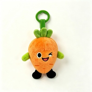 Llavero de peluche de zanahoria naranja y verde personalizado, llavero de peluche de zanahoria con cara parpadeante, peluche de zanahoria bordado, pequeño llavero de peluche de zanahoria - Product Image 3