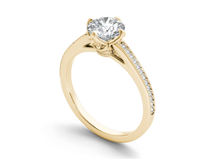 Anillo de Oro de 14K con Diamante Cultivado en Laboratorio de 1 Quilate, Corte Redondo, Certificado IGI, Color E, Claridad VS1, para Boda, Compromiso o Aniversario - Product Image 3