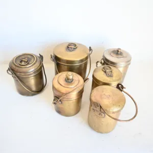 Vintage Brass Kitchenware Oil Pot Bharni Handcrafted <b>Antique</b> Storage Container Traditional Indian Console Coffee Table Decor - Product Image 5