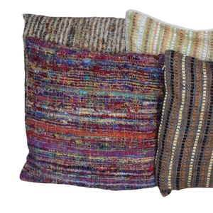 Handmade Vintage Nordic/Bohemian Style <b>Cushion</b> <b>Cover</b> Recycled Silk Yarn for Home Decor Breathable Bags Accessories - Product Image 1