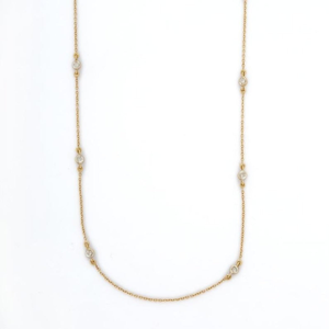 18K Solid Gold Diamond Star Chain Necklace VVS2 Clarity IGI Certified - Product Image 3