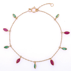 Brazalete con Diamante Corte Esmeralda y Perla de Agua Dulce - Product Image 1