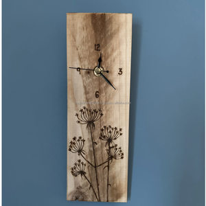 Horloge murale décorative rustique ronde Simple Mdf horloges murales en bois personnalisées pour la décoration de la maison de salon d'Inde - Product Image 5