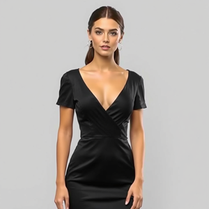 Vestido de Cóctel Corto con Cuello en V para Mujer, Elegante y Personalizado para Fiestas - Product Image 2
