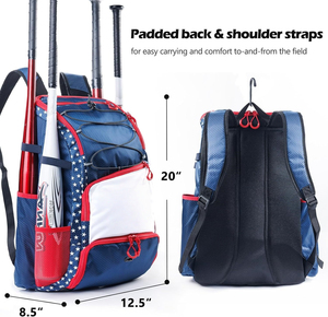 Mochila de Béisbol Compacta de Gran Capacidad para Adultos con Compartimento para Zapatos de Softbol, Bolsa Ligera para Raquetas para Jóvenes - Product Image 3