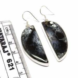 Pendientes de Plata de Ley con Ópalo Dendrítico, Estilo Bohemio, de Fresh Island Shri Ashapura Jewels, Joyería Fina de Plata - Product Image 5