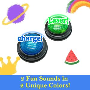 Set di 2 Buzzer per Giochi di Quiz, Buzzer per Risposte in Classe, Family Feud, Jeopardy, con Luci e Suoni - Product Image 2