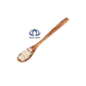 HIGH QUALITY BLUE LOTUS Modern Elegant Eco Gold Plated Coconut Wood Spoon | Handmade Natural Sustainable <b>Mirror</b> Polish - Product Image 1