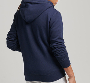 Sweat à capuche en polaire pour homme avec fermeture éclair intégrale et poches kangourou – Bleu marine - Product Image 3