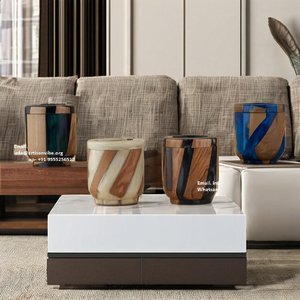 Ensemble de brûleur à bakhoor de luxe pour le Ramadan, coffret cadeau, résine époxy, porte-encens en bois pour oud arabe, mubkhar, décoration d'intérieur, diffuseur - Product Image 1