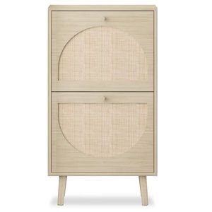 <b>2</b> <b>Drawers</b> Rattan Shoe Cabinet Organize Your Shoes with an Elegant <b>Storage</b> Cupboard <b>Unit</b> - Product Image 4
