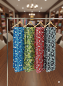 Tissu Popeline 100% Coton Peigné Léger, Respirant, Absorbant l'Humidité, Écologique et Imprimé Le Souvenirs pour Filles - Product Image 3