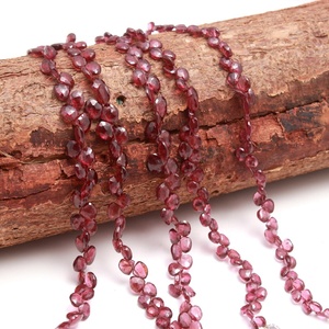 100% llegada Natural granate rodolita facetado en forma de corazón cuentas granate rodolita corte lateral cuentas para la fabricación de joyas - Product Image 4