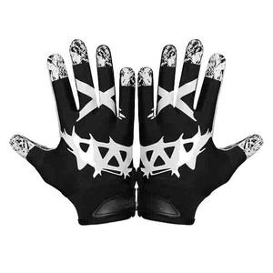 Empuñaduras de mano antideslizantes súper pegajosas Guantes de receptor ancho de fútbol americano Logotipo personalizado Dedo completo Correa de muñeca ajustable Frío - Product Image 1