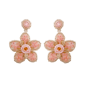 <b>Handmade</b> Bohemian Flower Drop <b>Earrings</b> for Women with Big Seed Beads Sequins Silver Plated New Design by MD HANDICRAFTS - Product Image 2