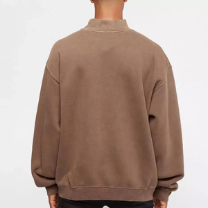 Sudadera de cuello alto extragrande para hombre, de color sólido, en felpa francesa de algodón, informal, para otoño. - Product Image 5