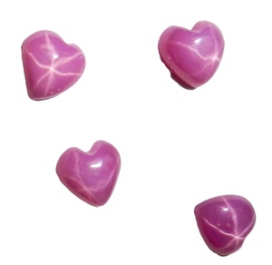 Rubí Estrella Corazón 5x5 mm 0.5 Quilates, Cabujón Opaco Pulido Creado en Laboratorio con Efecto de Estrella de 6 Puntas para Joyería - Product Image 5