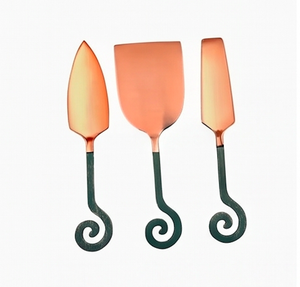 Juego de Queso de Acero Inoxidable con Mango Verde en Espiral, Perfecto para Cortar Queso, Bodas, Fiestas y para Servir con Estilo en la Mesa - Product Image 1
