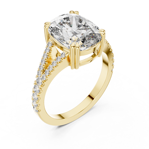 Luxury <b>Big</b> 5 ct <b>cushion</b> cut lab grown diamond engagement wedding proposal bridal ring 10k/14k/18k gold statement ring - Product Image 4