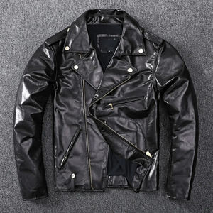 Blouson en cuir PU ajusté pour homme, tendance hiver, respirant, col montant oversize, designs OEM fins - Product Image 3