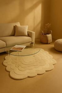 Tapis de luxe en laine et viscose tufté à la main, motif géométrique abstrait, tapis design fait main pour intérieurs modernes - Product Image 1