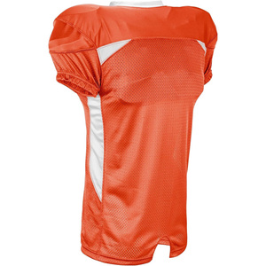Maillot de football américain pour homme, col en V, manches courtes, orange, en mesh respirant, coupe athlétique, couleur unie, vêtements de sport - Product Image 2