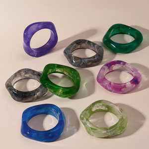 Fashion Multi Candy Color Uneven Resin Bangle <b>Bracelet</b> Trendy <b>Charm</b> Shiny Circular Colorful BY AFZA ENTERPRISES - Product Image 1