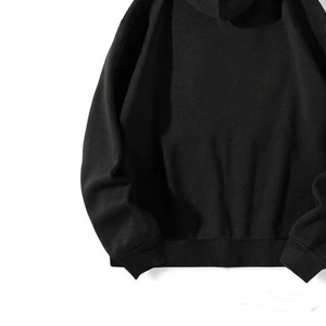 Sudadera con Capucha Negra para Hombre con Pedrería, Cierre de Cremallera, Estilo Casual, Corte Regular, Ropa Urbana de Otoño, 100% Algodón Tejido - Product Image 2