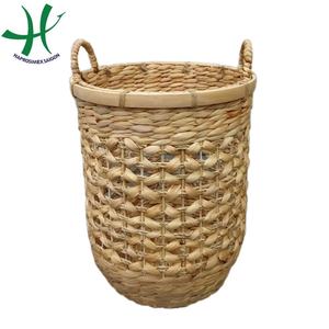 Set of 3 Natural Color Weaved Storage <b>Baskets</b> Hot Product Water Hyacinth <b>Basket</b> for Clothing Use - Product Image 1