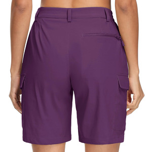Shorts Cargo de Corte Regular, 100% Algodón, Antiarrugas, Cintura Elástica, Secado Rápido, Clásicos, Verano, Diarios, Casuales, Estampados, para Mujer - Product Image 4