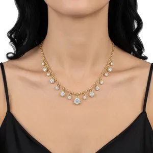 Collier de mariage classique pour femme en or jaune 18 carats avec diamants de laboratoire brillants certifiés IGI, 12-15g - Product Image 3