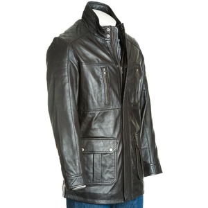 Custom Design Men Shearling <b>Leather</b> <b>Long</b> Coat Solid Color Streetwear Hot Sale Reasonable Price Men Shearling <b>Jackets</b> - Product Image 1