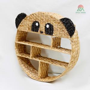 Panda-Shaped Rattan Storage <b>Basket</b> <b>Round</b> Three-Layer Organizer for Living Room Novelty Design Easy Cleaning Standing Type - Product Image 1
