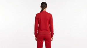 Women's Red Tracksuit Full <b>Zip</b> Hooded Solid Color Breathable Casual Lightweight Winter 100% Cotton <b>Jogger</b> Set Logo Front <b>Pockets</b> - Product Image 4