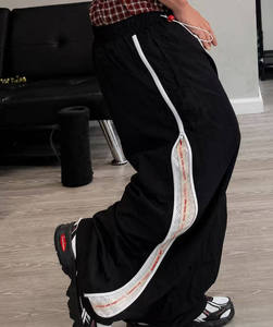 High Street Men's Oversized Wide Leg <b>Track</b> Pants Side Stripe Baggy Joggers Loose Fit Streetwear Hip Hop Casual Sport <b>Trousers</b> - Product Image 3